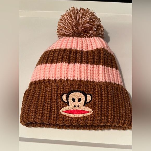 Dolls Kill x Paul Frank Striped Pom Pom Beanie - Picture 2 of 3